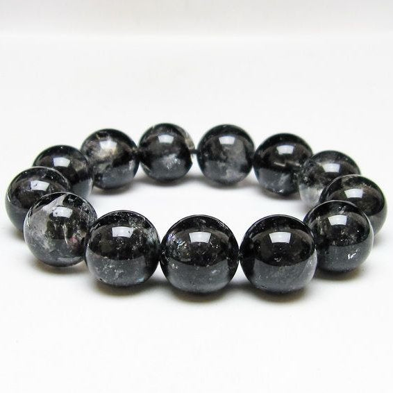 ブラックエレスチャルクォーツ ブレスレット 17mm 一点物 111-54170