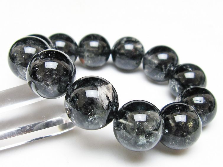 ブラックエレスチャルクォーツ ブレスレット 18mm 一点物 111-54171