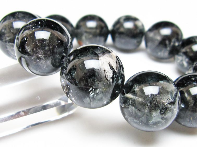 ブラックエレスチャルクォーツ ブレスレット 18mm 一点物 111-54171
