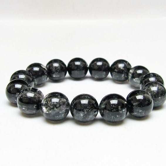 ブラックエレスチャルクォーツ ブレスレット 15mm 一点物 111-54172
