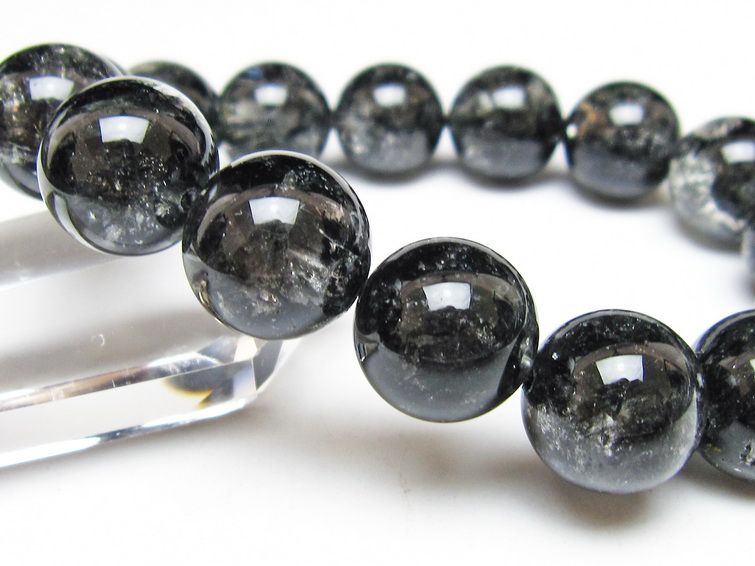 ブラックエレスチャルクォーツ ブレスレット 15mm 一点物 111-54172