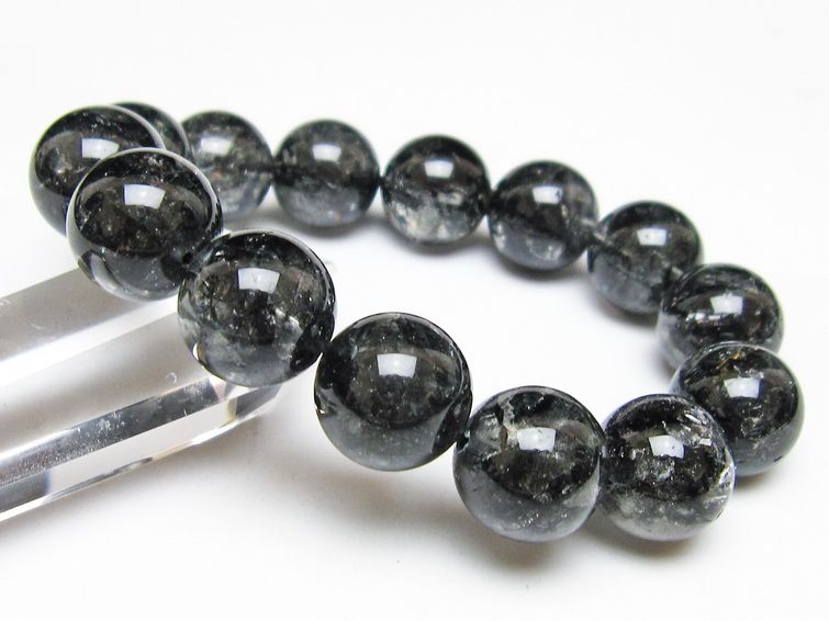 ブラックエレスチャルクォーツ ブレスレット 16mm 一点物 111-54174