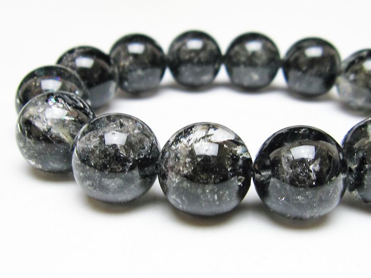 ブラックエレスチャルクォーツ ブレスレット 16mm 一点物 111-54174