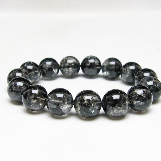 ブラックエレスチャルクォーツ ブレスレット 15mm 一点物 111-54175