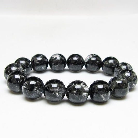 ブラックエレスチャルクォーツ ブレスレット 14mm 一点物 111-54176