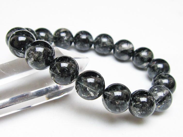 ブラックエレスチャルクォーツ ブレスレット 12mm 一点物 111-54177
