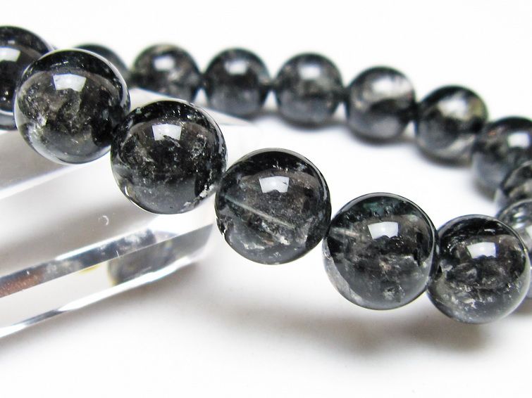 ブラックエレスチャルクォーツ ブレスレット 12mm 一点物 111-54177