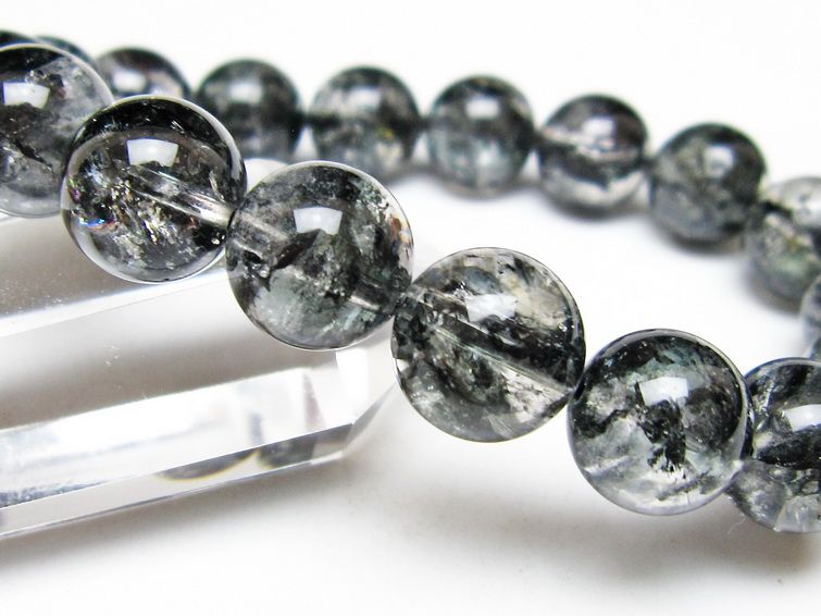 ブラックエレスチャルクォーツ ブレスレット 12mm 一点物 111-54179