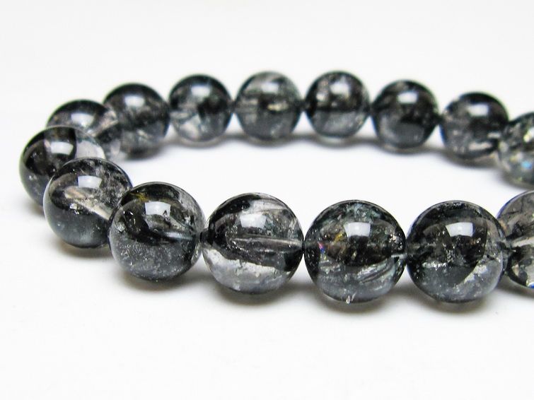 ブラックエレスチャルクォーツ ブレスレット 12mm 一点物 111-54179