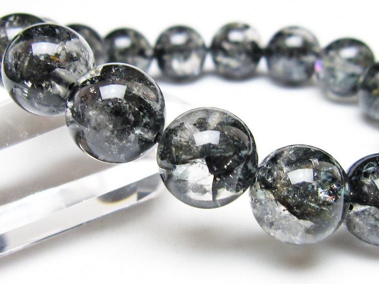 ブラックエレスチャルクォーツ ブレスレット 13mm 一点物 111-54180