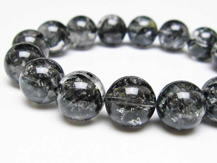 ブラックエレスチャルクォーツ ブレスレット 13mm 一点物 111-54180