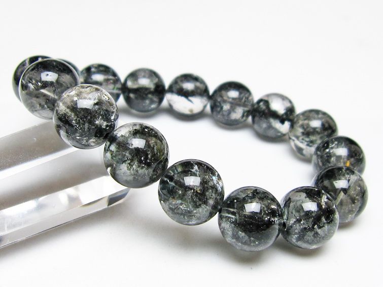 ブラックエレスチャルクォーツ ブレスレット 13mm 一点物 111-54181
