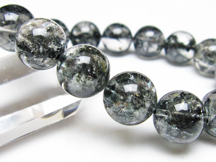 ブラックエレスチャルクォーツ ブレスレット 13mm 一点物 111-54181