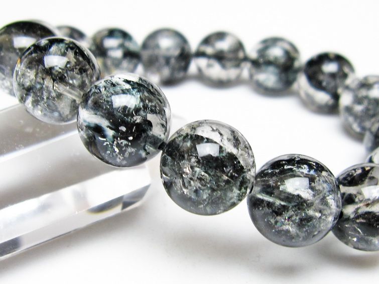 ブラックエレスチャルクォーツ ブレスレット 13mm 一点物 111-54182