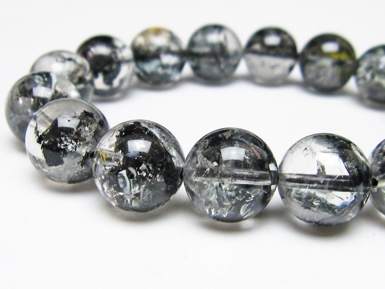 ブラックエレスチャルクォーツ ブレスレット 13mm 一点物 111-54182