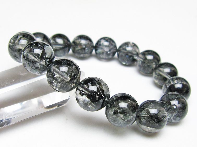ブラックエレスチャルクォーツ ブレスレット 13mm 一点物 111-54183