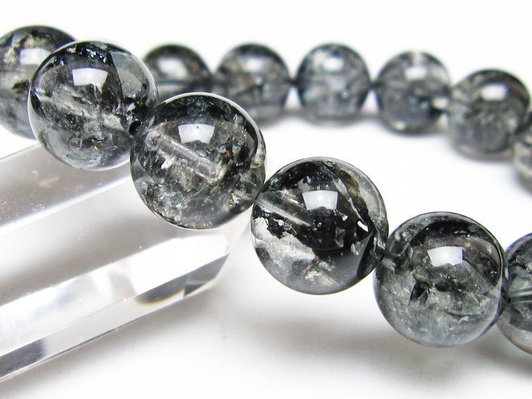 ブラックエレスチャルクォーツ ブレスレット 13mm 一点物 111-54183