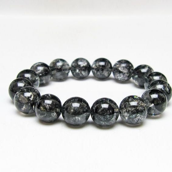 ブラックエレスチャルクォーツ ブレスレット 14mm 一点物 111-54185