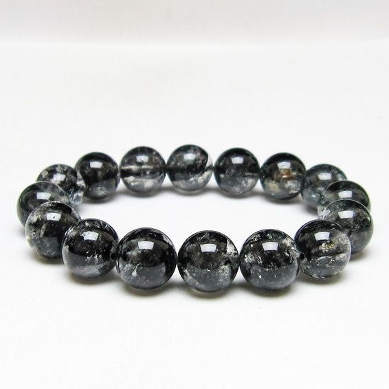 ブラックエレスチャルクォーツ ブレスレット 14mm 一点物 111-54186