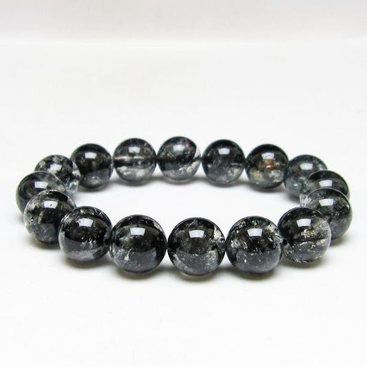 ブラックエレスチャルクォーツ ブレスレット 14mm 一点物 111-54186