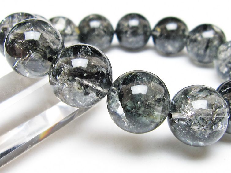 ブラックエレスチャルクォーツ ブレスレット 16mm 一点物 111-54187