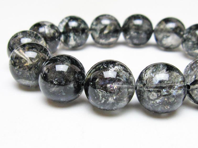 ブラックエレスチャルクォーツ ブレスレット 16mm 一点物 111-54187