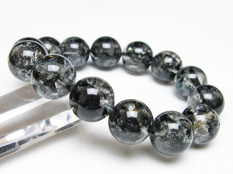 ブラックエレスチャルクォーツ ブレスレット 16mm 一点物 111-54188
