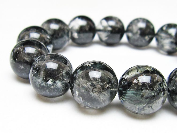 ブラックエレスチャルクォーツ ブレスレット 16mm 一点物 111-54188