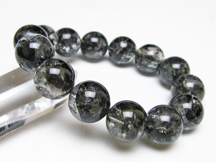 ブラックエレスチャルクォーツ ブレスレット 16mm 一点物 111-54189