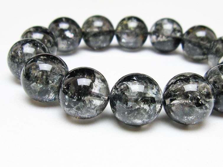 ブラックエレスチャルクォーツ ブレスレット 16mm 一点物 111-54189