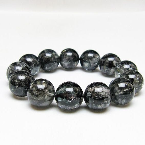 ブラックエレスチャルクォーツ ブレスレット 17mm 一点物 111-54190