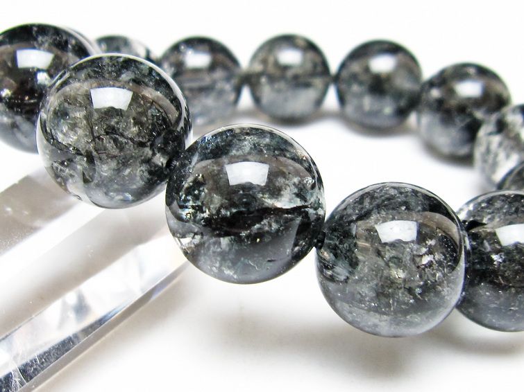ブラックエレスチャルクォーツ ブレスレット 17mm 一点物 111-54190