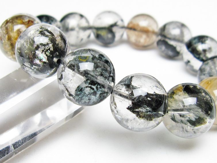 ブラックエレスチャルクォーツ ブレスレット 16mm 一点物 111-54194