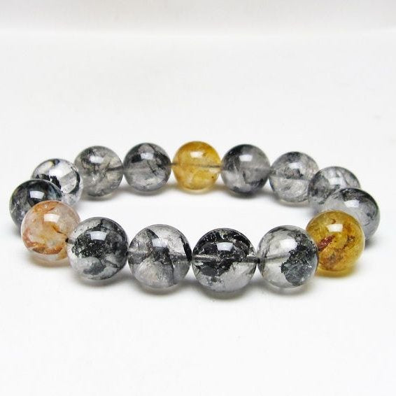 ブラックエレスチャルクォーツ ブレスレット 15mm 一点物 111-54200
