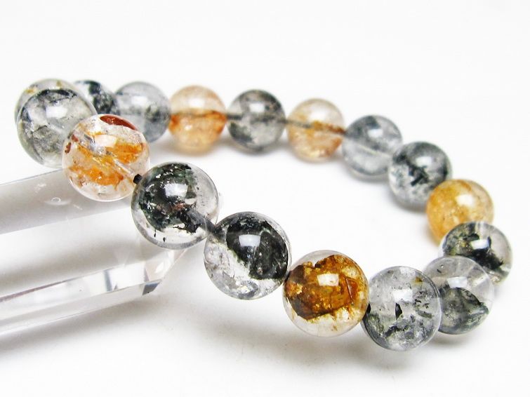 ブラックエレスチャルクォーツ ブレスレット 12mm 一点物 111-54229