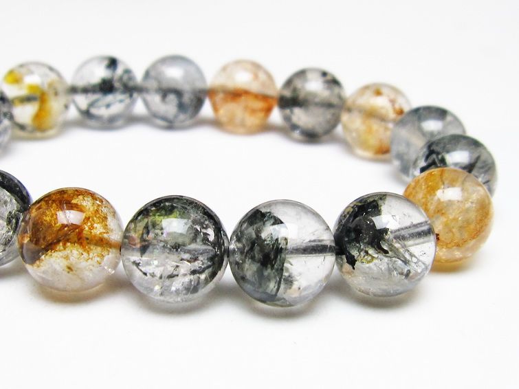 ブラックエレスチャルクォーツ ブレスレット 12mm 一点物 111-54229