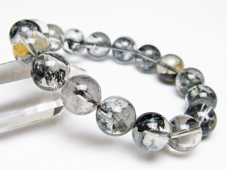 ブラックエレスチャルクォーツ ブレスレット 12mm 一点物 111-54230