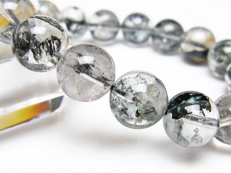 ブラックエレスチャルクォーツ ブレスレット 12mm 一点物 111-54230