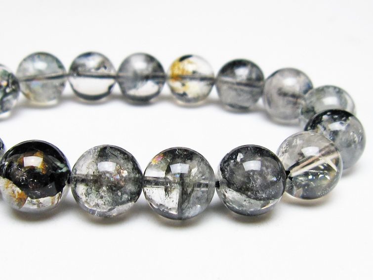 ブラックエレスチャルクォーツ ブレスレット 12mm 一点物 111-54230
