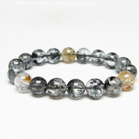 ブラックエレスチャルクォーツ ブレスレット 12mm 一点物 111-54231