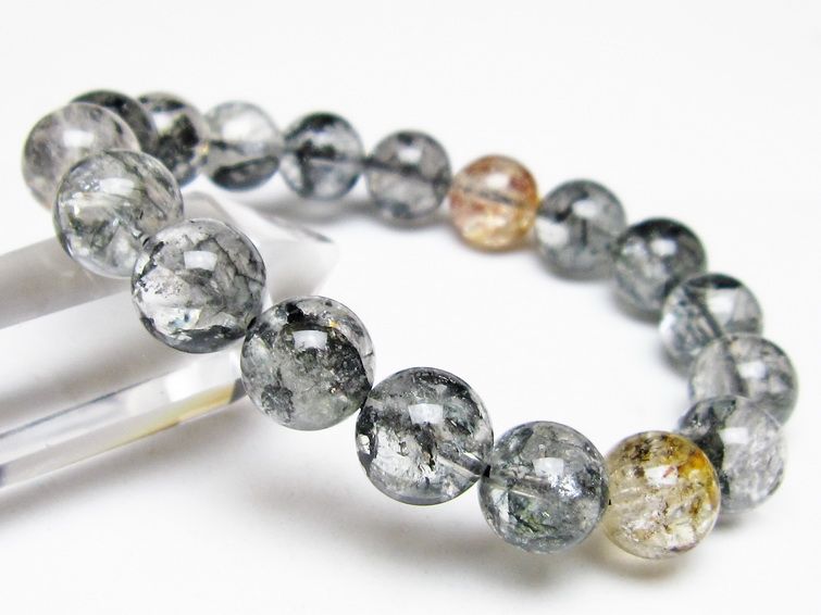 ブラックエレスチャルクォーツ ブレスレット 12mm 一点物 111-54231