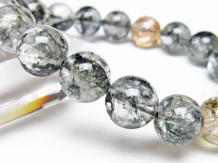 ブラックエレスチャルクォーツ ブレスレット 12mm 一点物 111-54231
