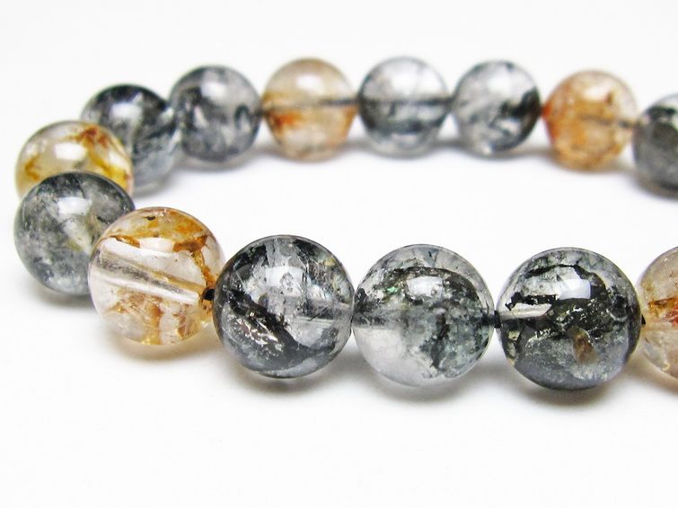 ブラックエレスチャルクォーツ ブレスレット 12mm 一点物 111-54232