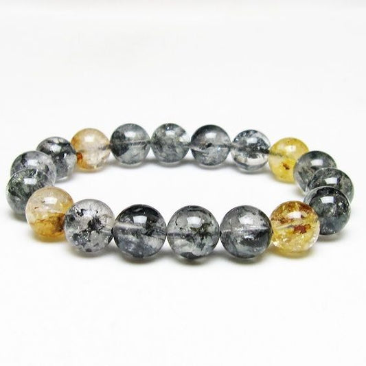 ブラックエレスチャルクォーツ ブレスレット 12mm 一点物 111-54233
