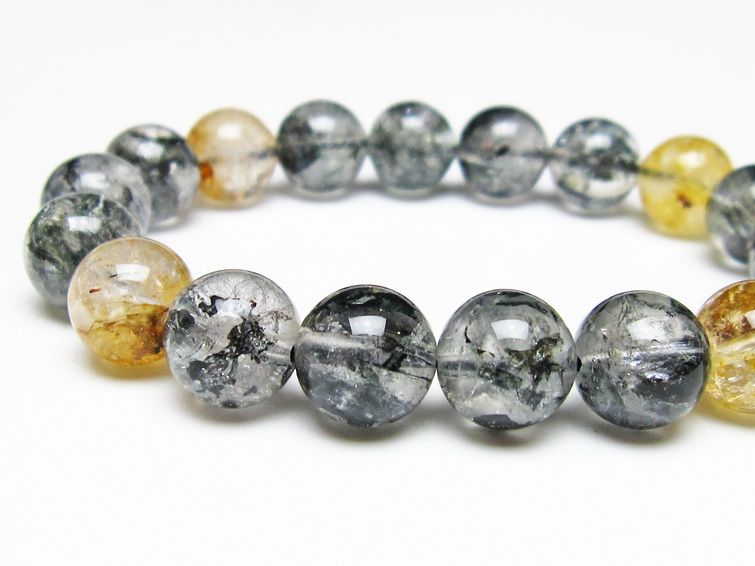 ブラックエレスチャルクォーツ ブレスレット 12mm 一点物 111-54233