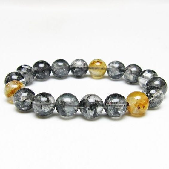 ブラックエレスチャルクォーツ ブレスレット 12mm 一点物 111-54234
