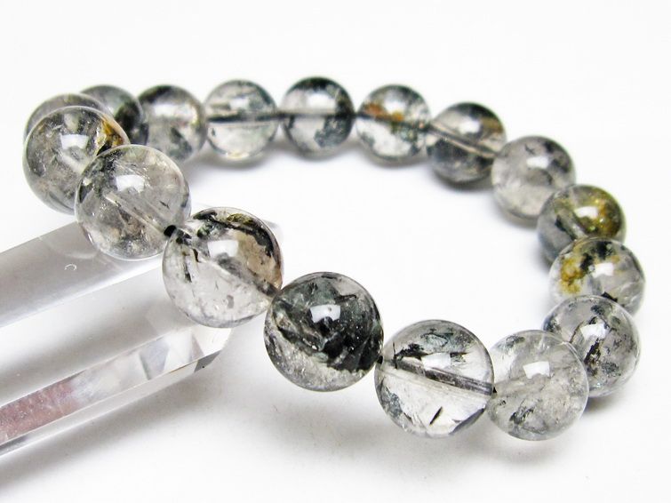 ブラックエレスチャルクォーツ ブレスレット 12mm 一点物 111-54235