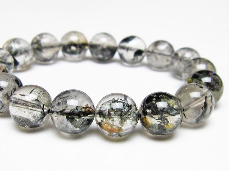 ブラックエレスチャルクォーツ ブレスレット 12mm 一点物 111-54235