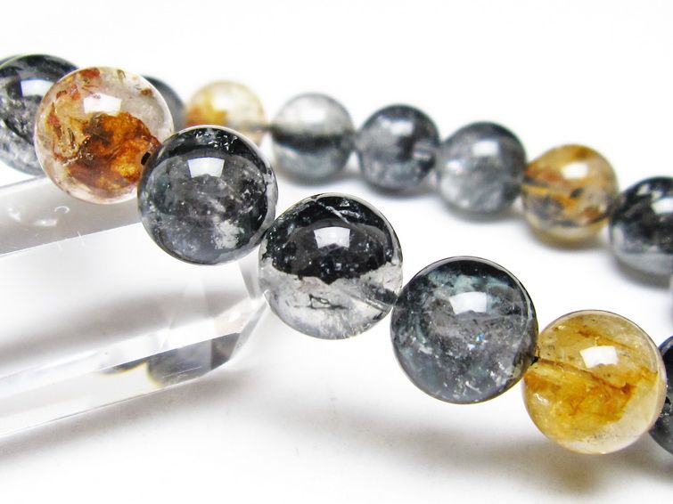 ブラックエレスチャルクォーツ ブレスレット 12mm 一点物 111-54237