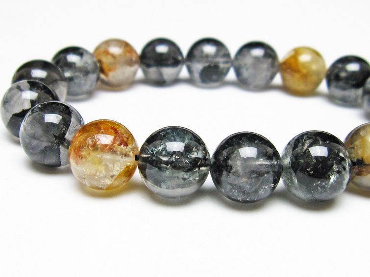 ブラックエレスチャルクォーツ ブレスレット 12mm 一点物 111-54237